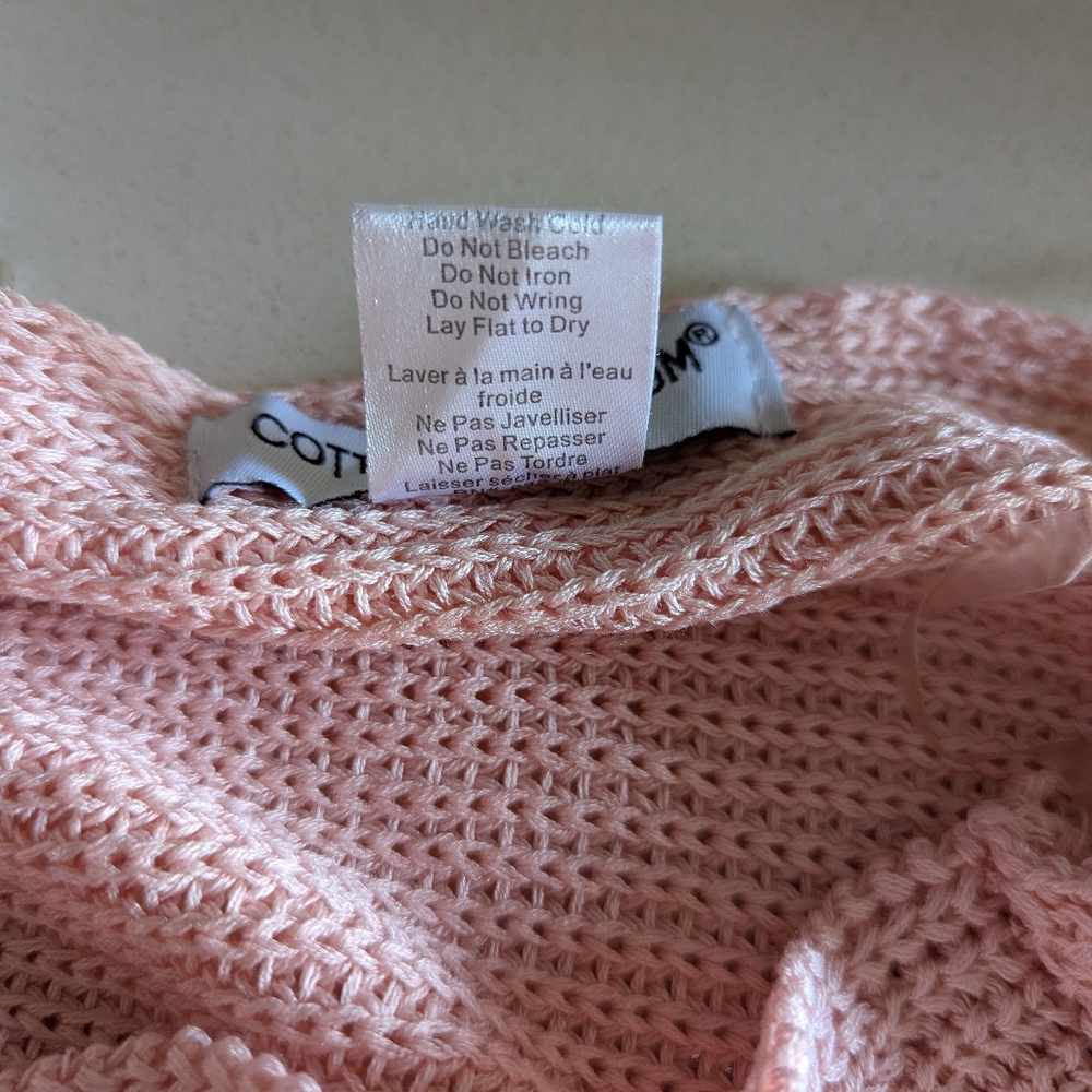 Cotton Emporium Soft Pink V-Neck Sweater - Picture 4 of 5